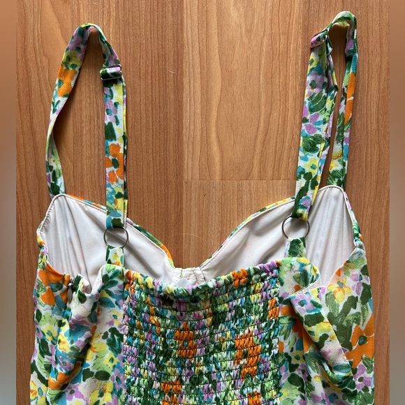 ASTR The Label Women's Midsummer Midi Dress Size S In Green Orange Floral - Picture 13 of 15